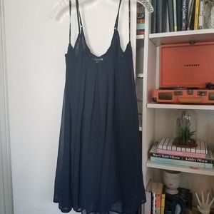 Forever 21 spaghetti strap navy chiffon dress